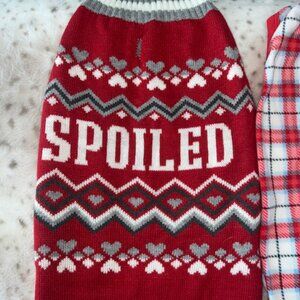 Free shipping. 3 PIECES- Dog Valentine's Seater, Winter Jammies, and B-ball